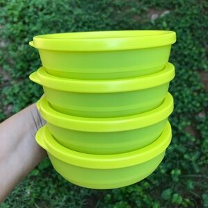 Tupperware Basic Bright Small Round Bowls - 3/4 Cup (Set of 4)Margarita Color